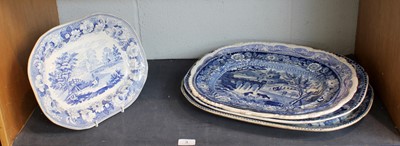 Lot 3 - Five Pearlware and Pottery Meatplates, 1830...