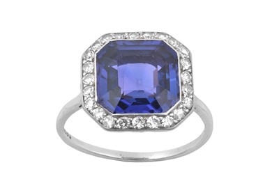 Lot 2237 - A Colour-Change Sapphire and Diamond Cluster...