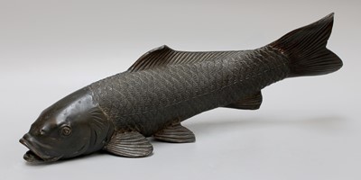 Lot 141 - Japanese Bronze Koi Carp, realistically...