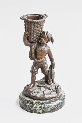 Lot 56 - A Bronze Figure of a Young Boy Carrying a...