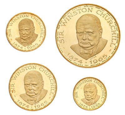 Lot 286 - A Set of Four Gold Churchill Victory...