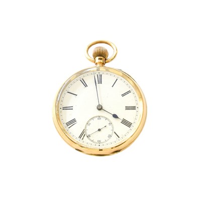 Lot 395 - An 18 Carat Gold Open Faced Pocket Watch