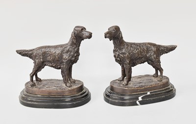 Lot 85 - A Pair of Bronze Pointer Dogs, signed "Fratin",...