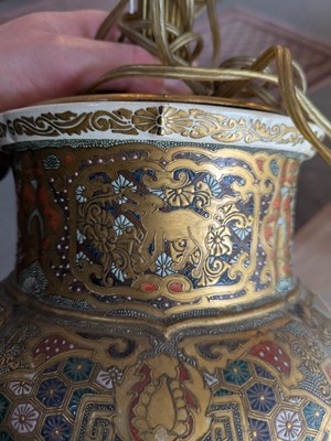 Lot 144 - A Pair of Japanese Satsuma Earthenware Vases,...