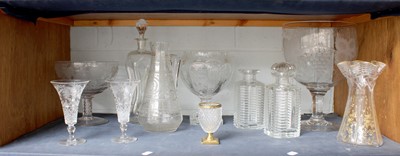 Lot 30 - Assorted Cut and Etched Glass Including: a...