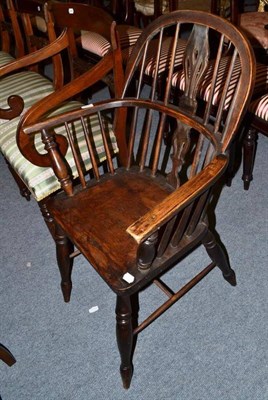 Lot 515 - A 19th century ash and elm low back Windsor chair