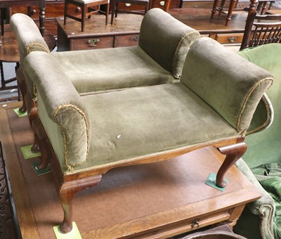 Lot 1319 - A Pair of Edwardian Upholstered Mahogany...