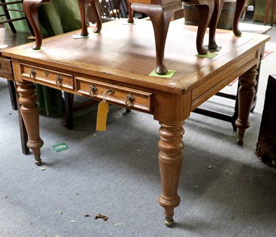 Lot 1445 - A Victorian Leather Inset Desk, with Hobbs &...