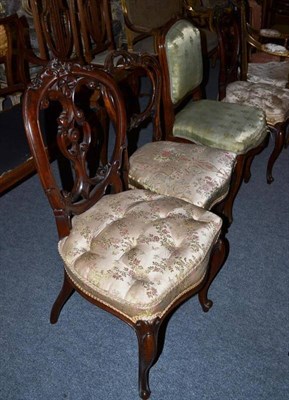 Lot 519 - A pair of late 19th century walnut dining chairs and two others (4)