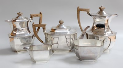 Lot 1 - A Four-Piece George V Silver Tea-Service, by...