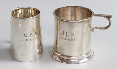 Lot 42 - Two Differing George V Silver Christening-Mugs,...