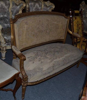 Lot 523 - A French style gilt framed open two seater settee