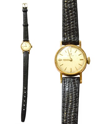 Lot 336 - A Lady's 18 Carat Gold Omega Wristwatch