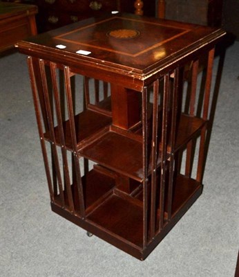 Lot 529 - An Edwardian inlaid mahogany revolving bookcase