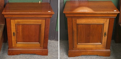 Lot 1389 - A Pair of Modern French Cherrywood Bedside...