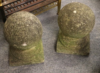 Lot 1371 - A Pair of Composition Gate Post Finials, 22cm...