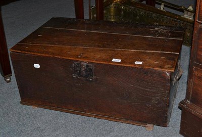 Lot 533 - An 18th century oak six plank chest