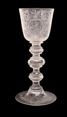 Lot 500 - A German Glass Goblet, probably Potsdam, circa...