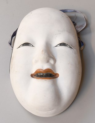 Lot 264 - A Japanese Ceramic Decorated Face Mask,...