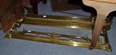 Lot 547 - Brass fender with rope twist decoration and one fender