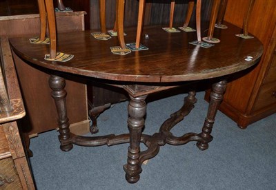 Lot 550 - An 18th century style D-shaped hall table on x-stretcher base