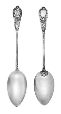 Lot 2029 - A Pair of German Silver Serving-Spoons