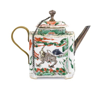 Lot 596 - A Chinese Porcelain Teapot and Cover, Kangxi,...