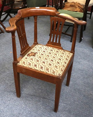 Lot 1294 - A George III Elm Corner Chair