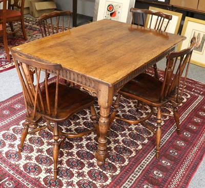 Lot 1369 - A Titchmarsh & Goodwin-Style Oak Kitchen Table,...