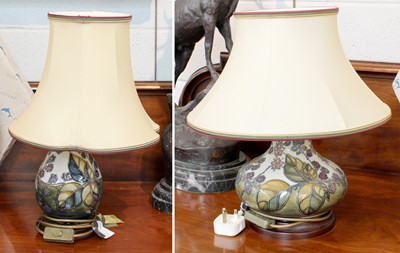 Lot 333 - Two Modern Moorcroft Pottery Table Lamps, in...