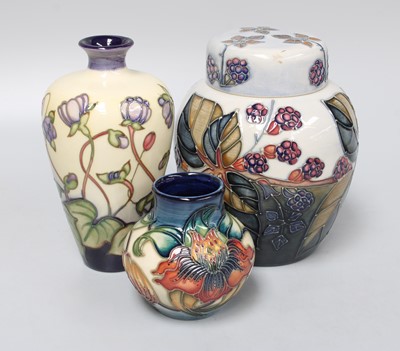 Lot 60 - Modern Moorcroft Pottery Including: a leaf and...