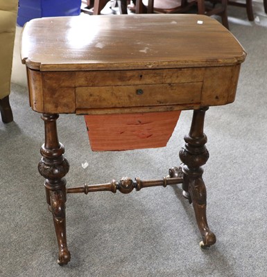 Lot 1435 - A Victorian Walnut Sewing Table, 66cm by 41cm...