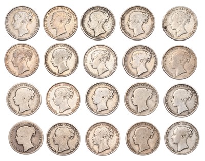 Lot 113 - Victoria, Shilling Group, 20 coins in total...