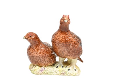 Lot 2208 - Beswick Grouse (Pair), model No. 2063, red and...