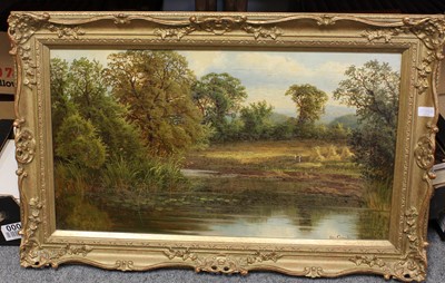 Lot 1088A - Cedric Gray (fl. 1880) Corn stooks in a river...