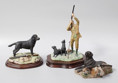 Lot 305 - Border Fine Arts Labrador and Gun Models,...