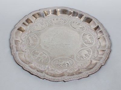 Lot 139 - A Sri Lankan Presentation Salver, Dated 1954,...