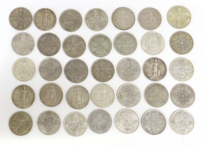 Lot 112 - A Collection of Florins, 35 coins in total, to...