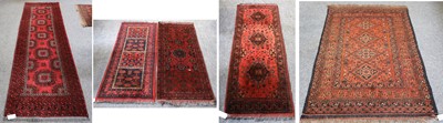 Lot 1236 - An Afghan Runner, the soft strawberry field...