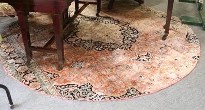 Lot 1132 - Kashmir Silk-Piled Rug, the candy pink field...