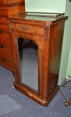 Lot 571 - A late Victorian walnut inlaid music cabinet