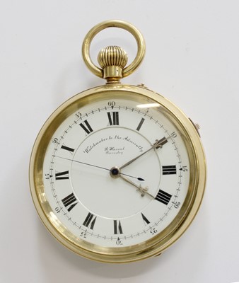 Lot 284 - An 18 Carat Gold Chronograph Pocket Watch,...