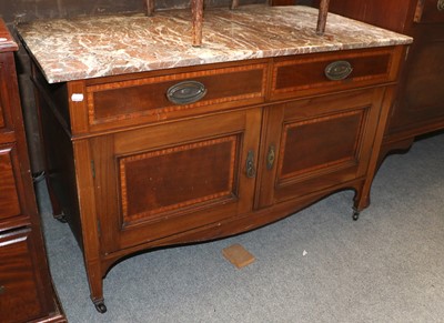 Lot 1346 - An Edwardian Marble Top Crossbanded Mahogany...