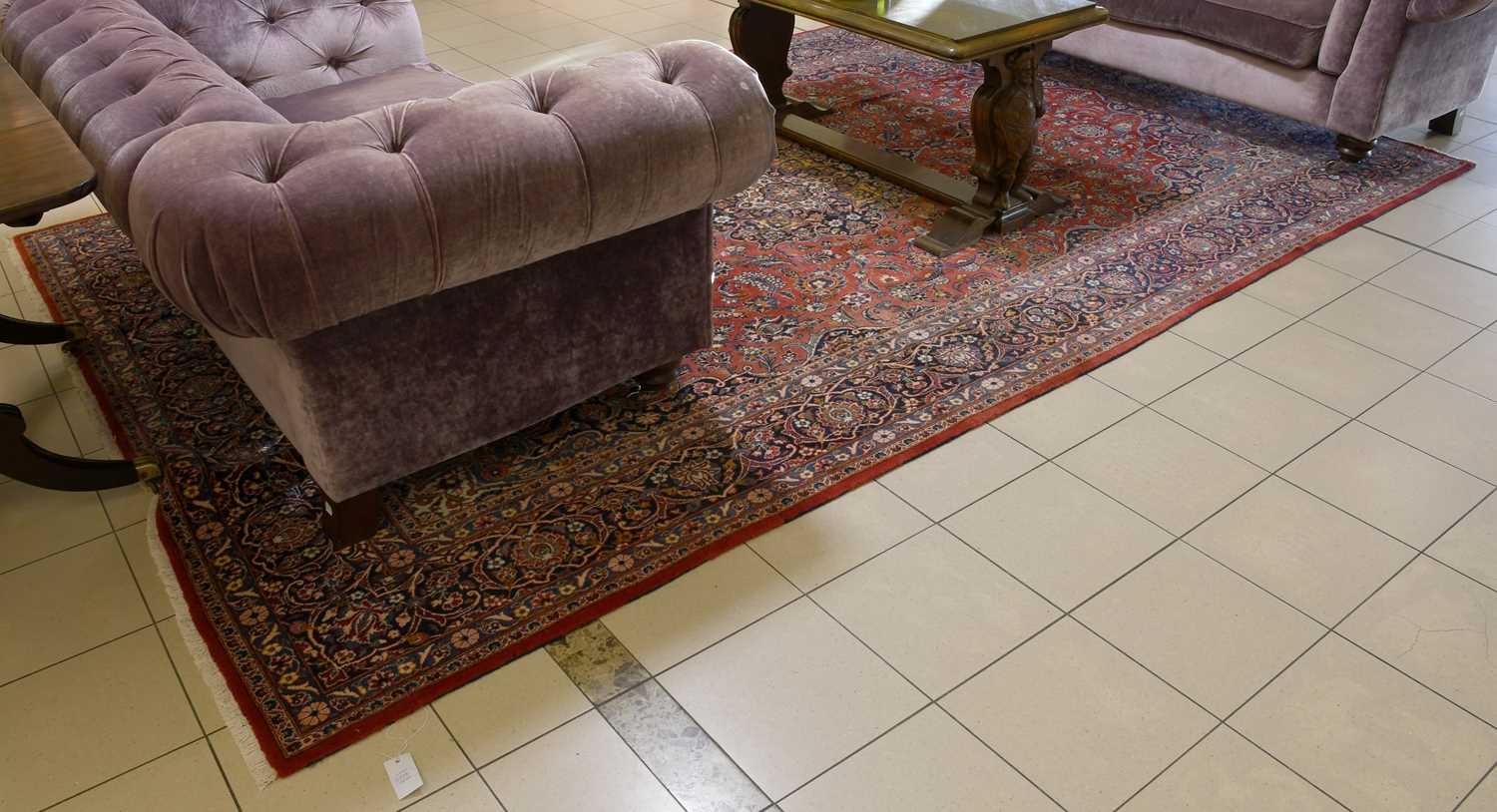 Lot 1088 - Kashan Carpet, the raspberry field of