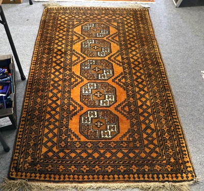 Lot 1141 - Afghan Rug, The gold field with column of...