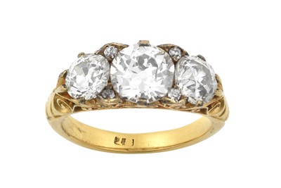 Lot 2217 - A Victorian Diamond Three Stone Ring the...