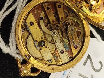 Lot 2181 - A Lady's Garnet and Diamond Set Fob Watch,...