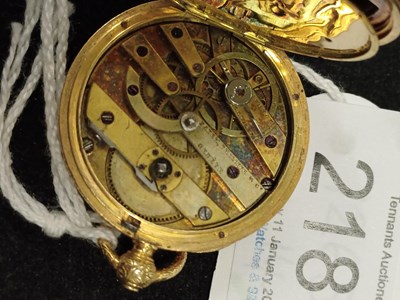 Lot 2181 - A Lady's Garnet and Diamond Set Fob Watch,...