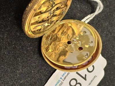 Lot 2181 - A Lady's Garnet and Diamond Set Fob Watch,...