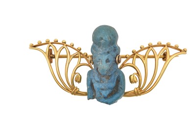 Lot 2345 - A Faience Brooch the ancient Egyptian blue...